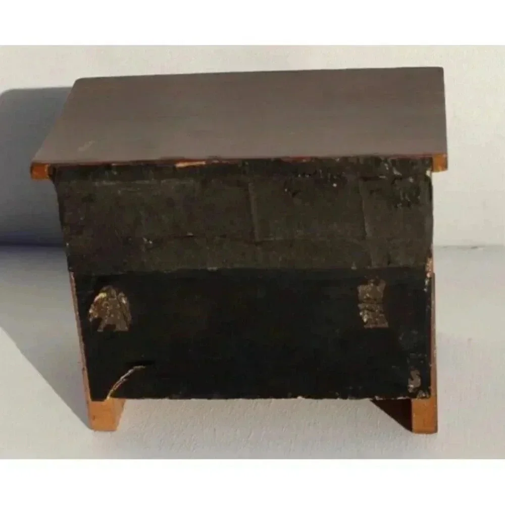 Antique DOLLHOUSE Miniature BIEDERMEIER Wood Breakfast Bar Storage Cabinet